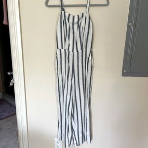 Blue White Striped Pantsuit